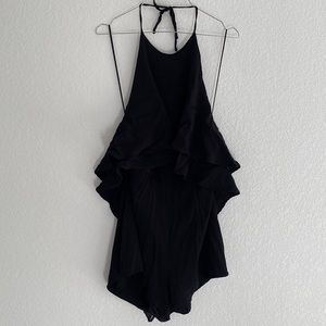 ASTR OPEN BACK BLACK ROMPER